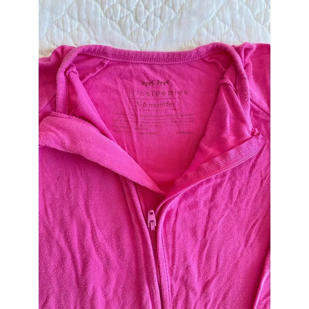 Little Sleepies Baby Girls Bamboo Viscose Zippy Sleeper Rosette Pink 3-6 months